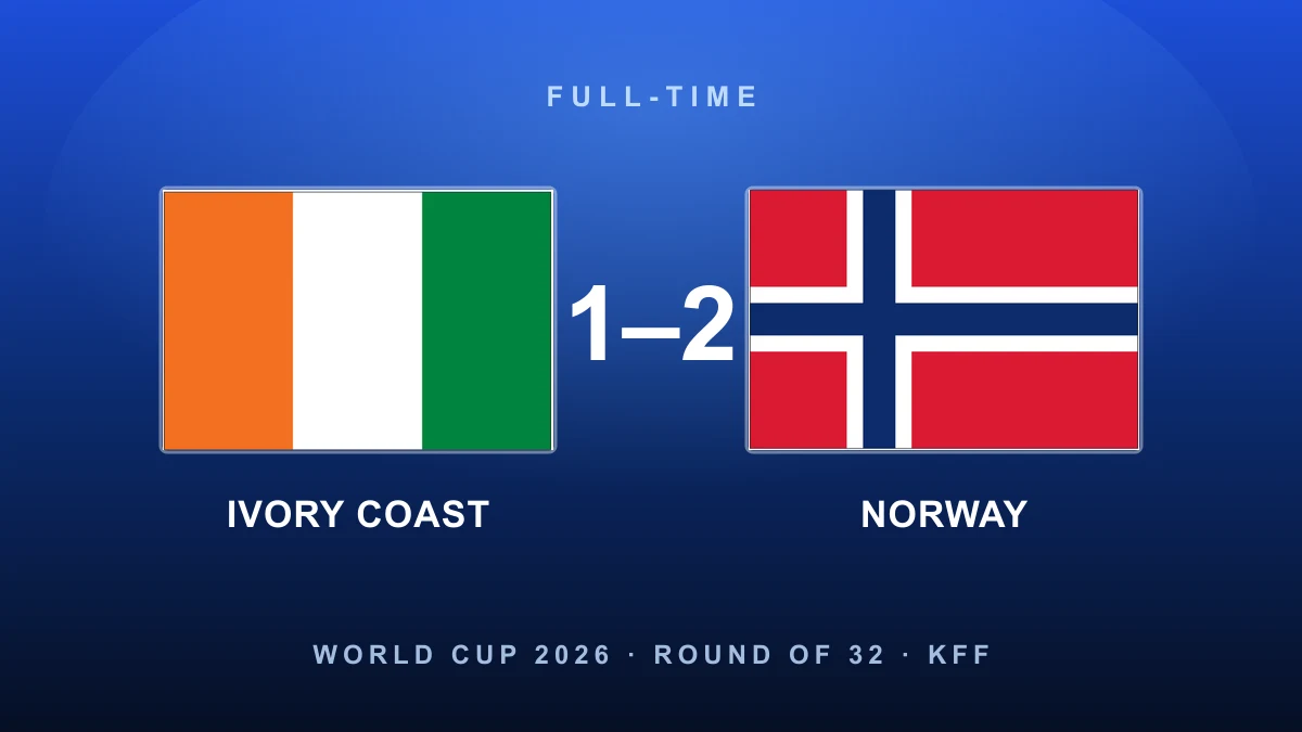 Haaland sends Norway into history: late winner beats Ivory Coast for a first-ever knockout victory