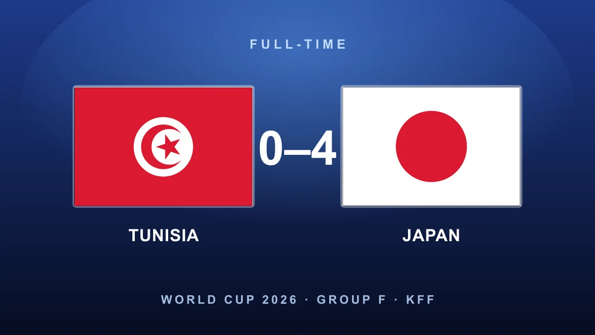 Ueda double leads ruthless Japan to 4-0 rout of Tunisia